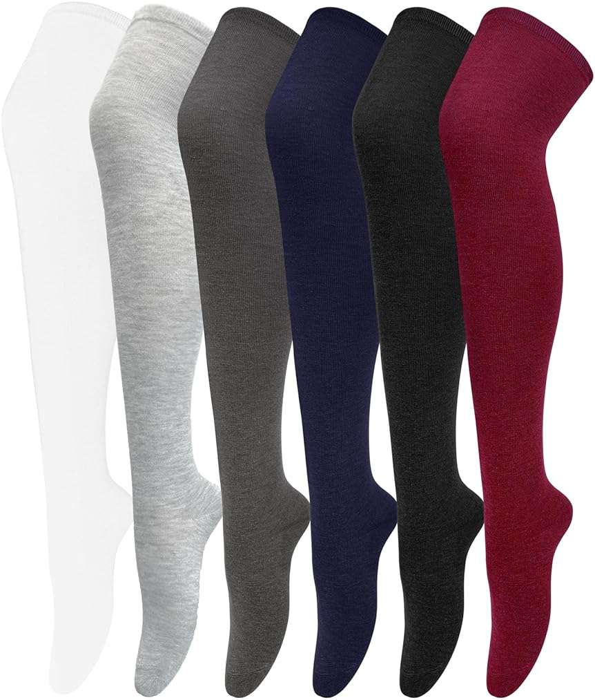 Chalier Thigh High Socks for Women Casual Thigh Socks Soft Comfort Womens Stockings for Holidays - Image 1