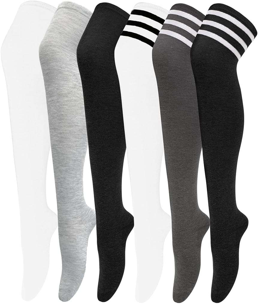 Chalier Thigh High Socks for Women Casual Thigh Socks Soft Comfort Womens Stockings for Holidays - Image 1