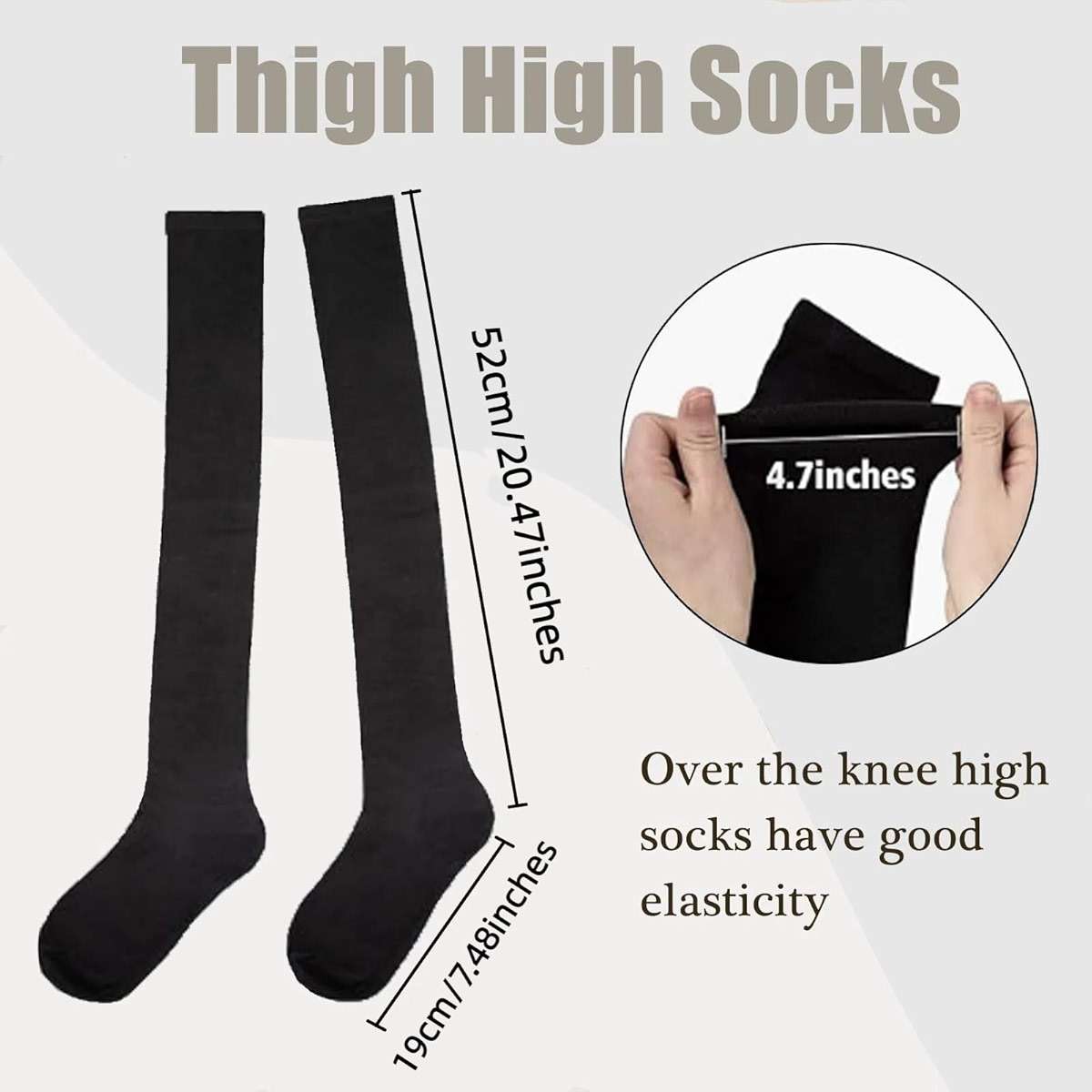 Chalier Thigh High Socks for Women Casual Thigh Socks Soft Comfort Womens Stockings for Holidays - Image 5