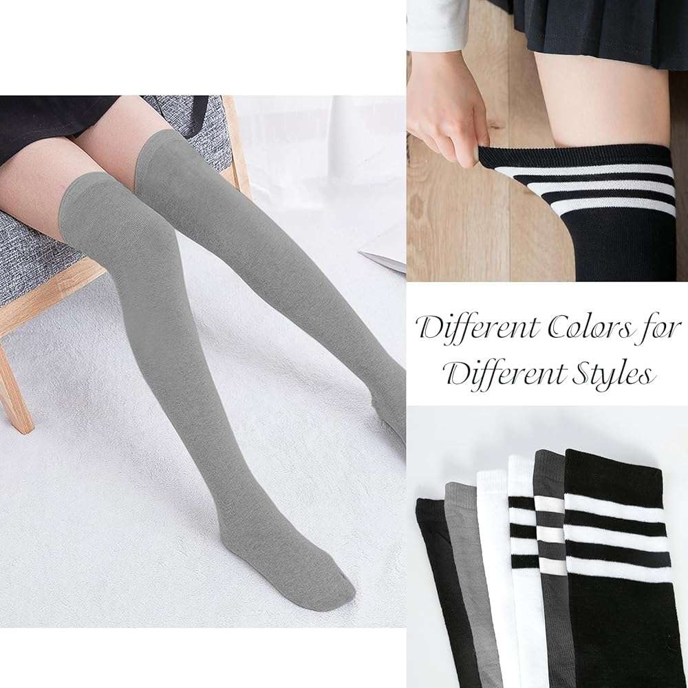 Chalier Thigh High Socks for Women Casual Thigh Socks Soft Comfort Womens Stockings for Holidays - Image 7