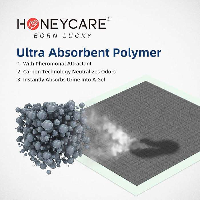 HONEY CARE All-Absorb Puppy Training Pads | Doggie Potty Pads Absorb Eliminating Urine Odor, Ultra Charcoal Dog Pee Pad (Carbon, L 22x23 inch, 100ct) - Image 2
