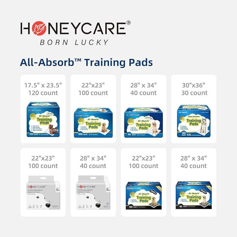 HONEY CARE All-Absorb Puppy Training Pads | Doggie Potty Pads Absorb Eliminating Urine Odor, Ultra Charcoal Dog Pee Pad (Carbon, L 22x23 inch, 100ct) - Image 4