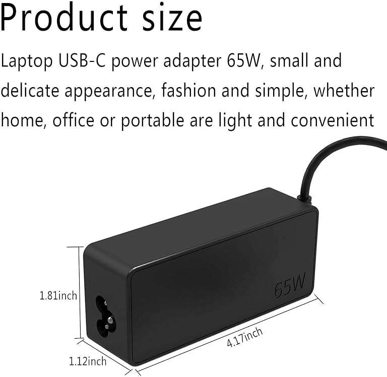 Dzytnsy 65W USB C Laptop Charger Compatible with Lenovo Thinkpad X1 X13 T14 T15 T480s T580s T490/Yoga/Thinkbook/Chromebook/IdeaPad Series,Replacement for Lenovo Laptop Charger - Image 4