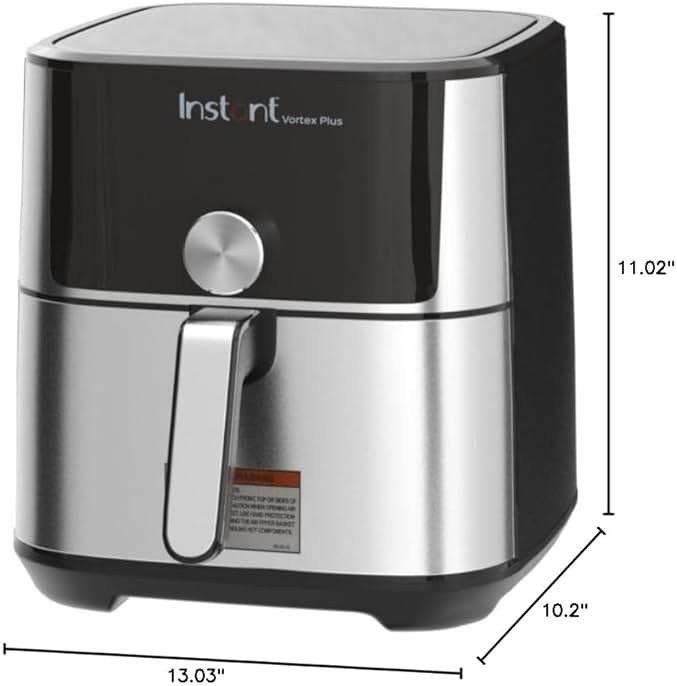 Instant Pot 4QT Vortex Plus 6-in-1 Mini Air Fryer, Custom Program Options, Crisps, Broils, Roasts, Dehydrates, Bakes, Reheats, 100+ In-App Recipes, Stainless Steel,4 Quarts - Image 4