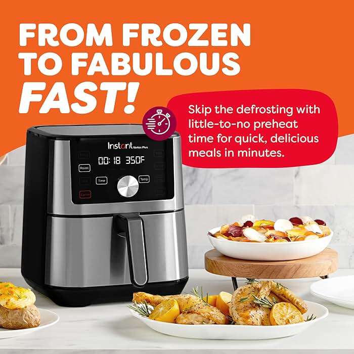 Instant Pot 4QT Vortex Plus 6-in-1 Mini Air Fryer, Custom Program Options, Crisps, Broils, Roasts, Dehydrates, Bakes, Reheats, 100+ In-App Recipes, Stainless Steel,4 Quarts - Image 6