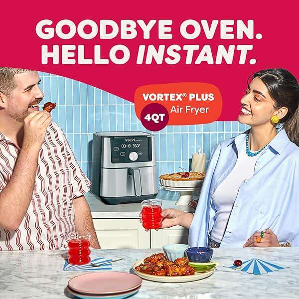 Instant Pot 4QT Vortex Plus 6-in-1 Mini Air Fryer, Custom Program Options, Crisps, Broils, Roasts, Dehydrates, Bakes, Reheats, 100+ In-App Recipes, Stainless Steel,4 Quarts - Image 9