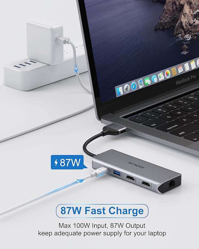 MacBook Pro Docking Station Dual Monitor MacBook Pro HDMI Adapter,9 in 1 USB C Adapters for MacBook Pro Air Mac HDMI Dock Dongle Dual USB C to Dual HDMI Ethernet 3USB SD/TF100W PD - Image 6