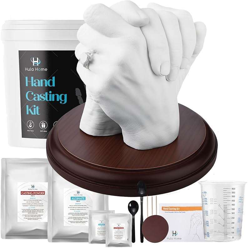 Hula Home Hand Casting Kit for Couples or Family with Mounting Plaque | Anniversary DIY Gifts Her & Him, Keepsake Sculpture Wedding Kids, - Image 1