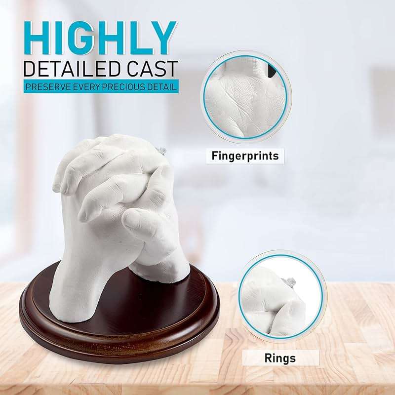 Hula Home Hand Casting Kit for Couples or Family with Mounting Plaque | Anniversary DIY Gifts Her & Him, Keepsake Sculpture Wedding Kids, - Image 2