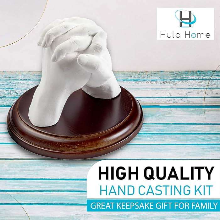 Hula Home Hand Casting Kit for Couples or Family with Mounting Plaque | Anniversary DIY Gifts Her & Him, Keepsake Sculpture Wedding Kids, - Image 6