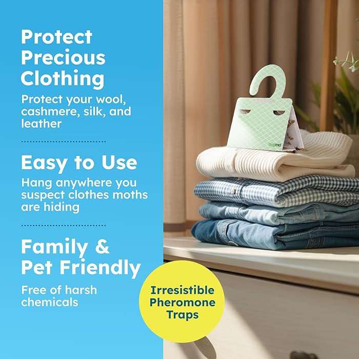 BugMD Clothes & Pantry Moth Traps (6 Count) – Sticky Glue Pheromone-Based Repellent for Closets, Cabinets & Wardrobes – Non-Toxic - Green - Image 3