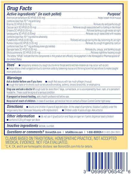 Boiron Chestal Kids Pellets for Cough and Mucus Relief, Nasal or Chest Congestion, and Sore Throat Relief - 2 Count (160 Pellets) - Image 7