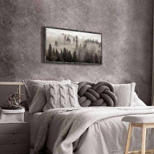 Foggy Forest Wooden Wall Art: Landscape Mountain Artwork Prints with Wooden Framed for Living Room (40”W x 20”H, Multi-Sized) - Image 5
