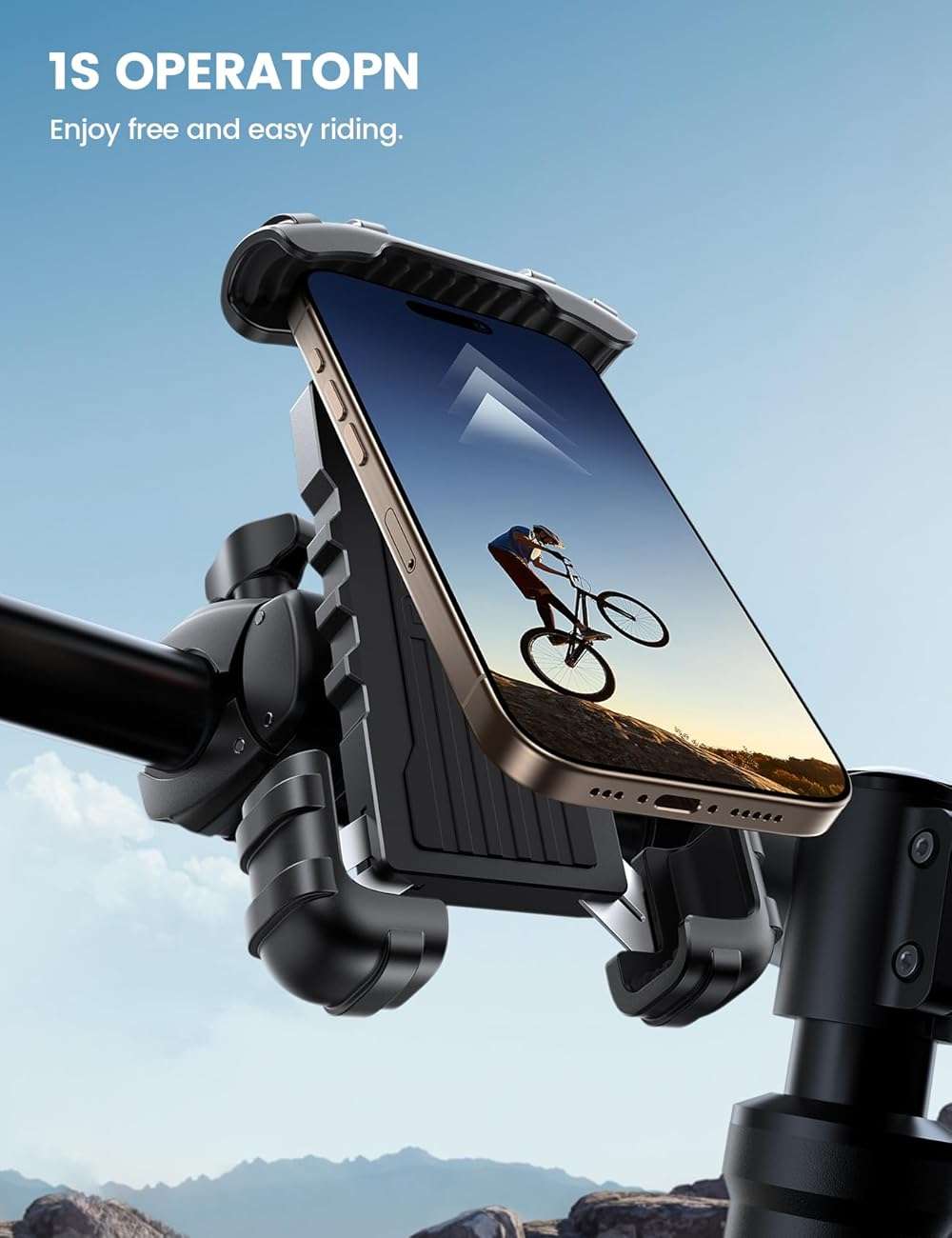 Lamicall Bike Phone Holder Mount - [Lockable & Rotating] Motorcycle Handlebar Phone Mount Clamp, Gifts, E-Bike, ATV Scooter Phone Clip for iPhone Air 17 16 15 14 Pro Max Plus, S20, 4.7-6.8" Cellphone - Image 2