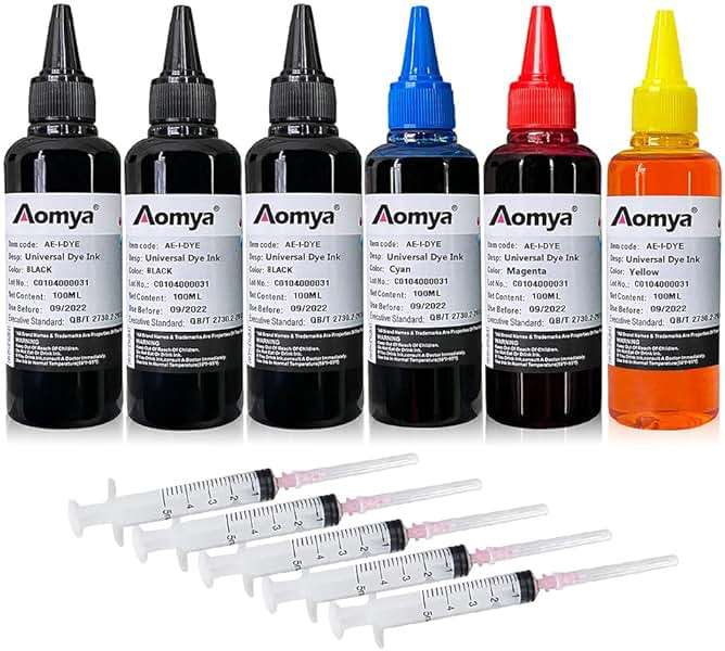 Aomya Universal Dye Ink Refill Kit for HP Canon EPN Brother Lexmark Refill kit Compatible Cartridges Refillable Cartridge CISS CIS System 4 Color Set (3BK, C, M, Y) - Image 1
