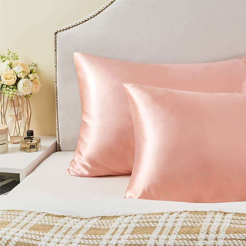 BEDELITE Satin Pillowcase for Hair and Skin, Super Soft and Cooling Similar to Silk Pillow Cases 2 Pack with Envelope Closure, Gift for Women Men(20"x26" Standard Size, Coral) - Image 7