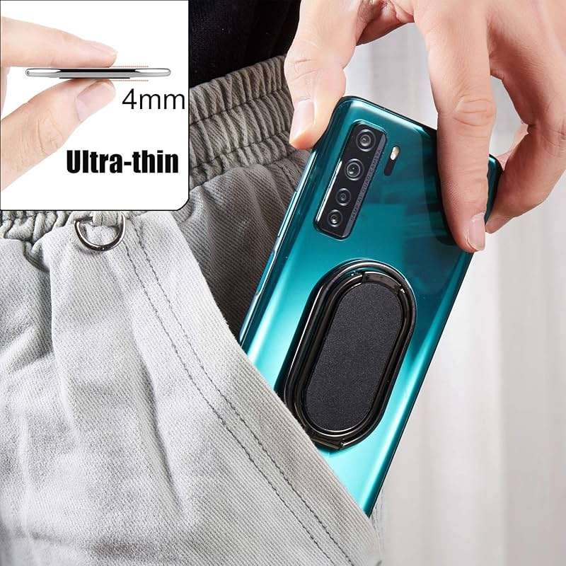 Rimyam Phone Ring Holder Finger Kickstand Foldable Cellphone Stand 360° Rotation Metal Ring Grip Holder for Magnetic Car Mount Compatible with iPhone Samsung All Smartphone - Image 6