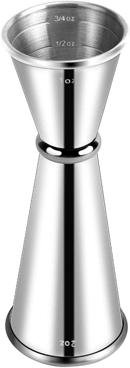 Briout Jigger for Bartending, Double Cocktail Jigger Japanese Premium 304 Stainless Steel Jigger 2 OZ 1 OZ with Measurements Inside - Image 1