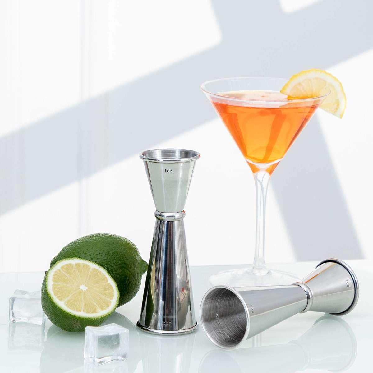 Briout Jigger for Bartending, Double Cocktail Jigger Japanese Premium 304 Stainless Steel Jigger 2 OZ 1 OZ with Measurements Inside - Image 2