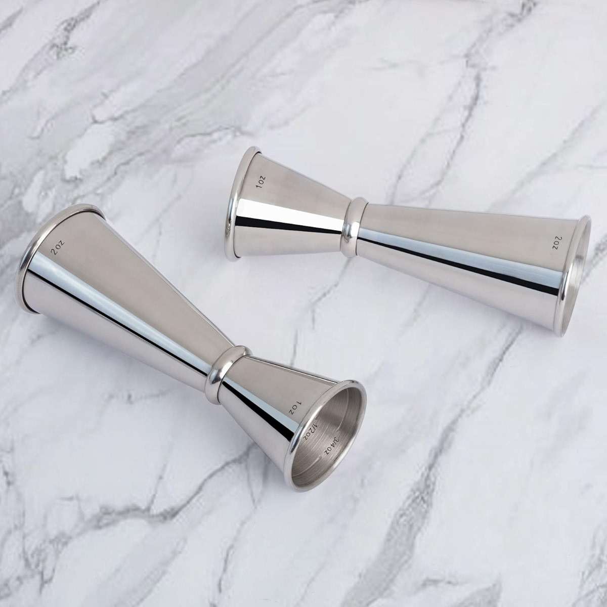 Briout Jigger for Bartending, Double Cocktail Jigger Japanese Premium 304 Stainless Steel Jigger 2 OZ 1 OZ with Measurements Inside - Image 5