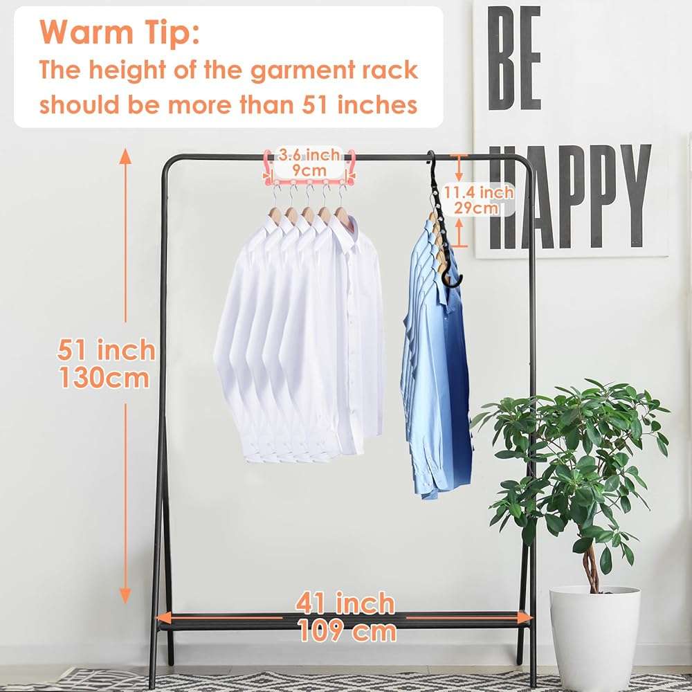 Closet Organizers and Storage, Magic Space Saving Hanger for 40 Heavy Clothes, Smart 360° Swivel Hook Cascading Hangers, Closet Organization Clothes Hangers, College Dorm Room Essentials for Girls - Image 2