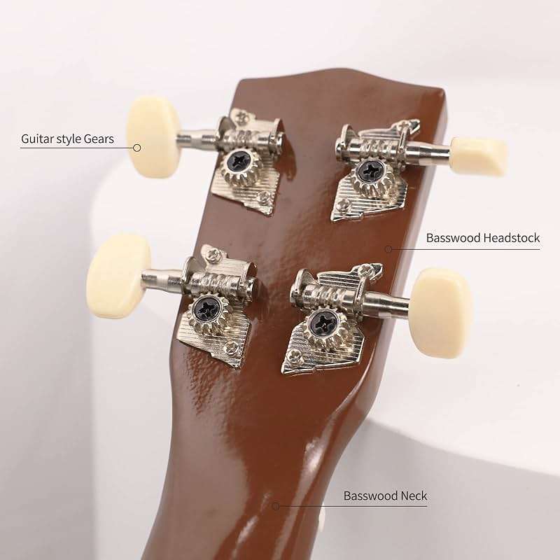 Trendy Soprano Ukulele for Beginners 21 Inch Hawaiian Wood Ukuleles for Adult Student Starter Four Strings Guitar (Brown) - Image 9