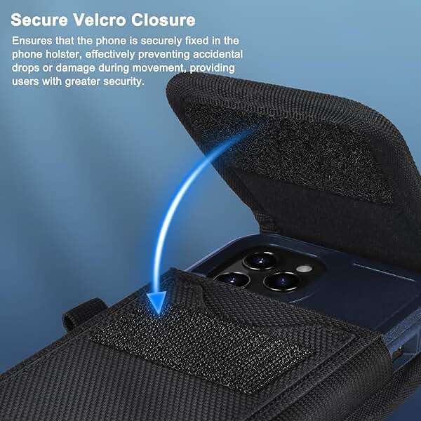 ykooe Cell Phone Holster Compatible with iPhone 16/15/14/13/12 Pro Max & Plus,17 Air Models - Belt Clip and Card Holder, Black, XL - Image 5