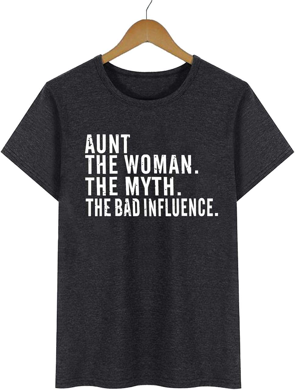 LHBNK Aunt Shirts for Women Auntie T-Shirt Aunt to Be Gifts Casual Letter Print Tee Tops Funny Saying Tops - Image 4