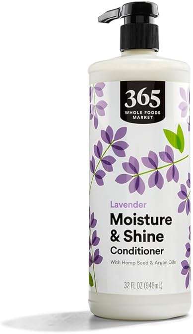 365 by Whole Foods Market, Moisture & Shine Conditioner with Hemp Seed & Argan Oil, Lavender Scent, 32 Fl Oz - Image 1