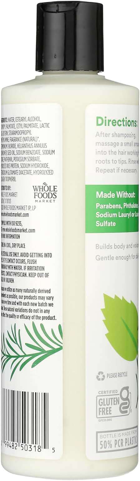 365 by Whole Foods Market, Volume & Thickness Conditioner with Rice Protein & Collagen, Rosemary Mint Scent, 16 Fl Oz - Image 2
