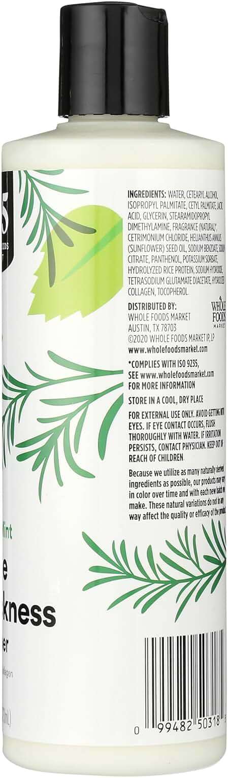 365 by Whole Foods Market, Volume & Thickness Conditioner with Rice Protein & Collagen, Rosemary Mint Scent, 16 Fl Oz - Image 5