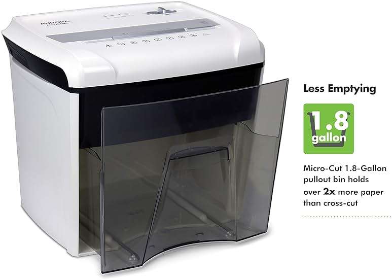 Aurora AU1285MD Compact Desktop-Style High Security 12-Sheet Micro-Cut Paper and CD/Credit Card/Junk Mail Pullout Basket Shredder, White/Black - Image 4