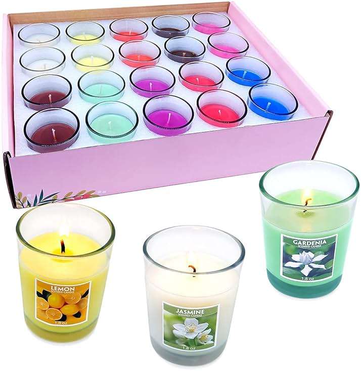 20 Packs Scented Aromatherapy Candle with 10 Fragrances, 1.8 Oz Soy Votive Candle for Home Decoration, Candle Gifts Baskets for Christmas Thanksgiving Anniversary - Image 8