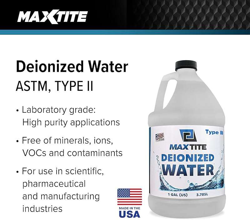 MAXTITE Type II Deionized Water - Laboratory Grade (4 Gallons) - Image 2