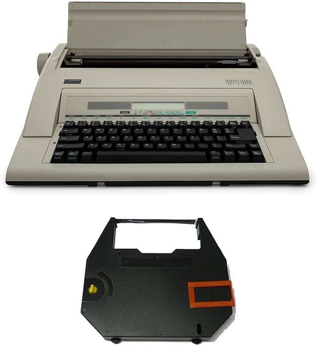 Nakajima WPT-160 Electronic Portable Typewriter with Correct Film Ribbon (2 Items) - Image 1