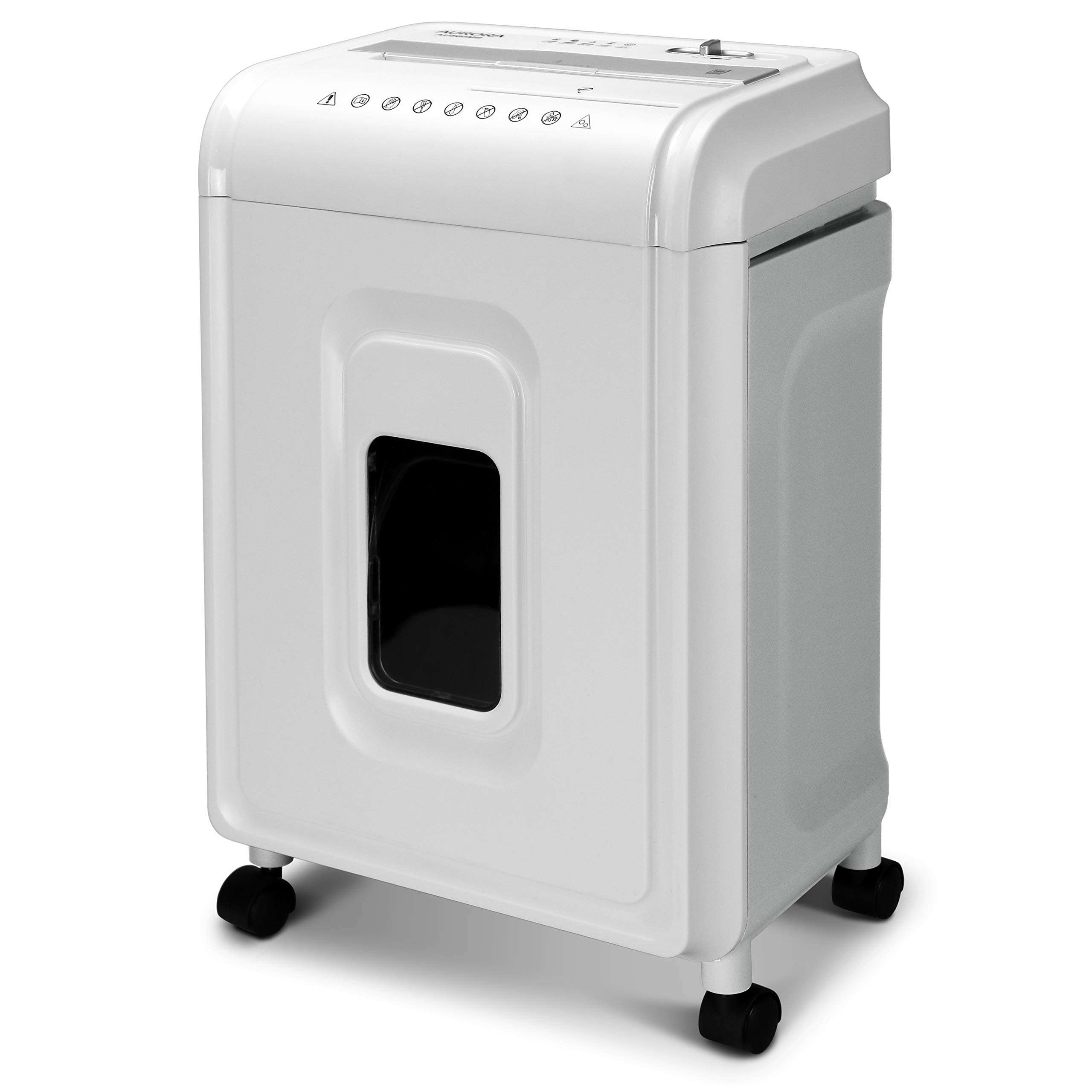 Aurora AU1262XA Anti-Jam 12-Sheet Crosscut Paper and CD/Credit Card Shredder, White/Gray - Image 1