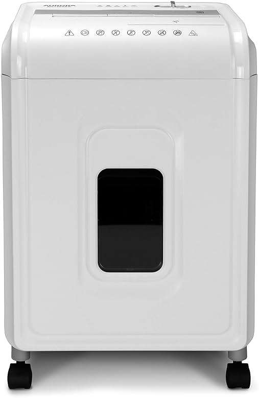 Aurora AU1262XA Anti-Jam 12-Sheet Crosscut Paper and CD/Credit Card Shredder, White/Gray - Image 6
