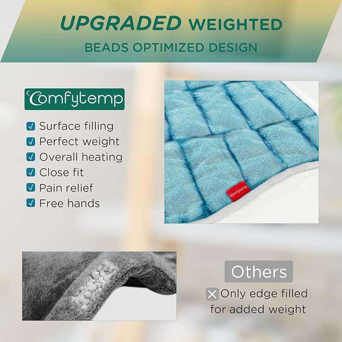 Comfytemp Heating Pad for Neck and Shoulders and Back, 2.6lb Weighted Electric Heat Pad for Pain Relief, Large FSA Eligible Heated Wrap, 9 Heat Settings&11 Timer, Christmas Gifts for Women Men Mom Dad - Image 3