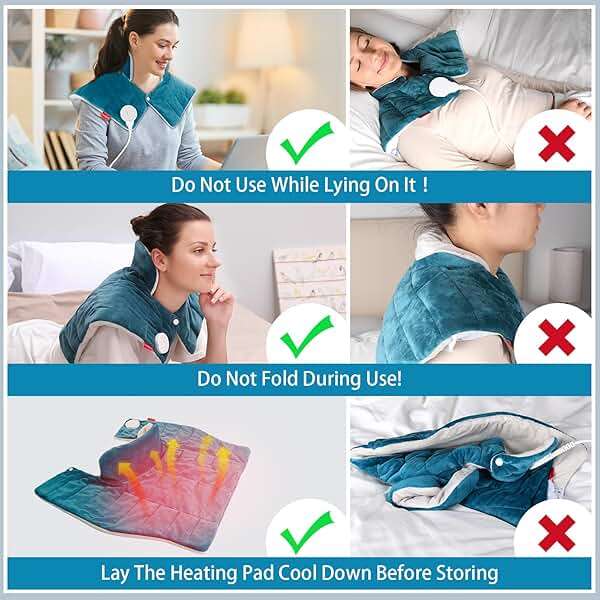 Comfytemp Heating Pad for Neck and Shoulders and Back, 2.6lb Weighted Electric Heat Pad for Pain Relief, Large FSA Eligible Heated Wrap, 9 Heat Settings&11 Timer, Christmas Gifts for Women Men Mom Dad - Image 5