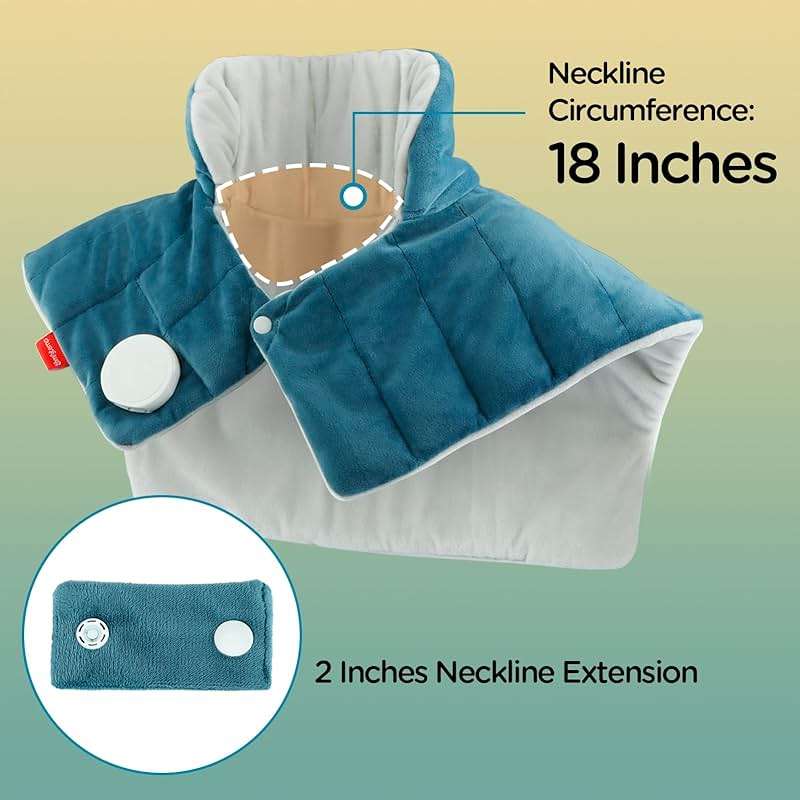 Comfytemp Heating Pad for Neck and Shoulders and Back, 2.6lb Weighted Electric Heat Pad for Pain Relief, Large FSA Eligible Heated Wrap, 9 Heat Settings&11 Timer, Christmas Gifts for Women Men Mom Dad - Image 8