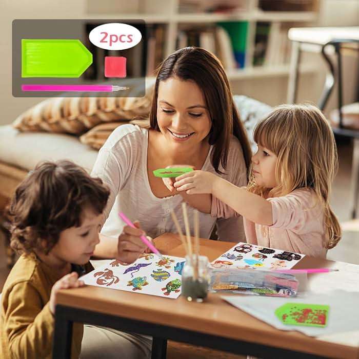 Labeol Diamond Art Kits for Kids Boys and Girls Ages 6-8-10-12 Easy to DIY Creative Diamond Art Sticker Craft by Numbers Kits for Kids and Adult Beginners (Animal) - Image 4