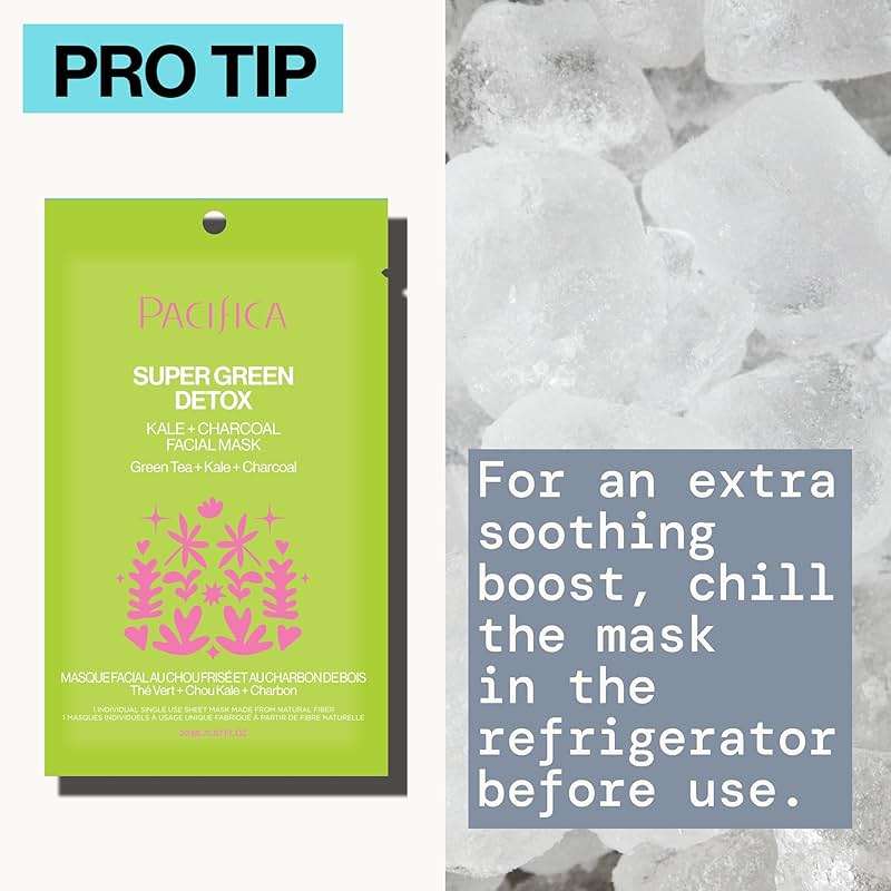 Pacifica Super Green Detox Sheet Mask – Charcoal, Kale & Clay Pore Cleansing Mask for Oily, Blemish-Prone Skin, Deep Detox Facial Mask, Vegan - Image 9