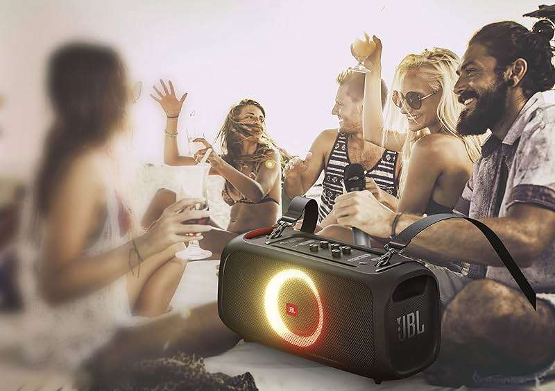JBL PartyBox On-The-Go Portable Party Speaker with Built-in Lights Black (Renewed) - Image 8