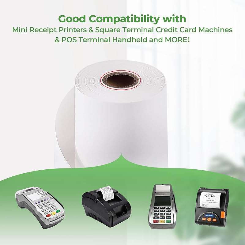 MUNBYN 2 1/4" inch x 50'ft Thermal Paper (50 Rolls), BPA Free Receipt Paper, 58mm Thermal Receipt Papers Fits All 58mm Thermal POS Printer, Square Terminal Credit Card Machines printers clearly - Image 4