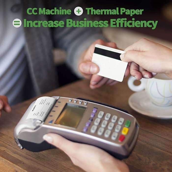 MUNBYN 2 1/4" inch x 50'ft Thermal Paper (50 Rolls), BPA Free Receipt Paper, 58mm Thermal Receipt Papers Fits All 58mm Thermal POS Printer, Square Terminal Credit Card Machines printers clearly - Image 6