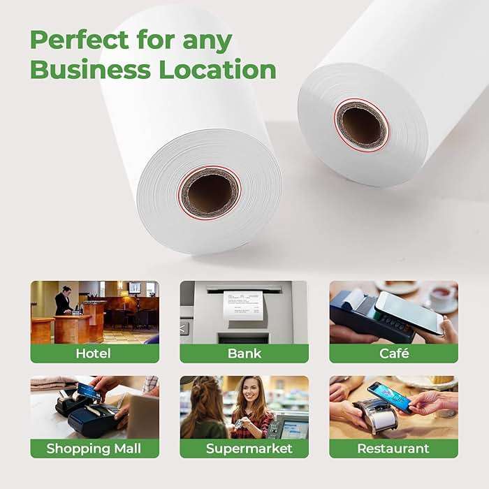 MUNBYN 2 1/4" inch x 50'ft Thermal Paper (50 Rolls), BPA Free Receipt Paper, 58mm Thermal Receipt Papers Fits All 58mm Thermal POS Printer, Square Terminal Credit Card Machines printers clearly - Image 7