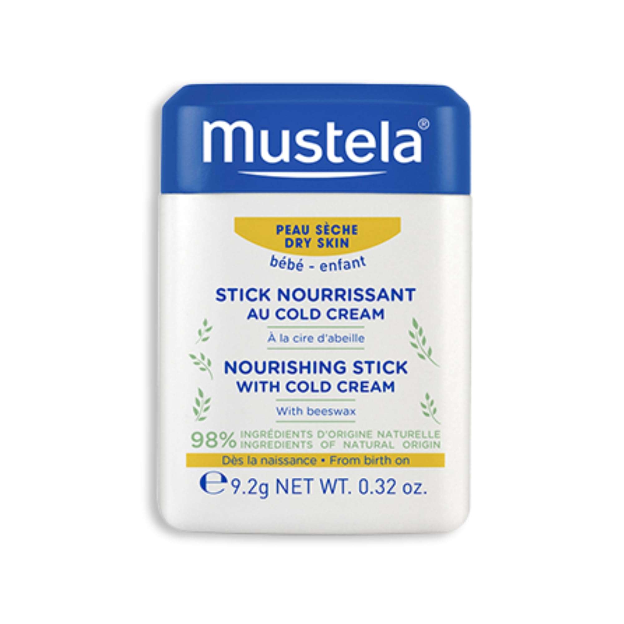Mustela Baby Nourishing Stick - Lip & Face Moisturizer for Dry Skin - with Natural Avocado, Cold Cream & Beeswax - 0.32 oz. - Packaging may vary - Image 1