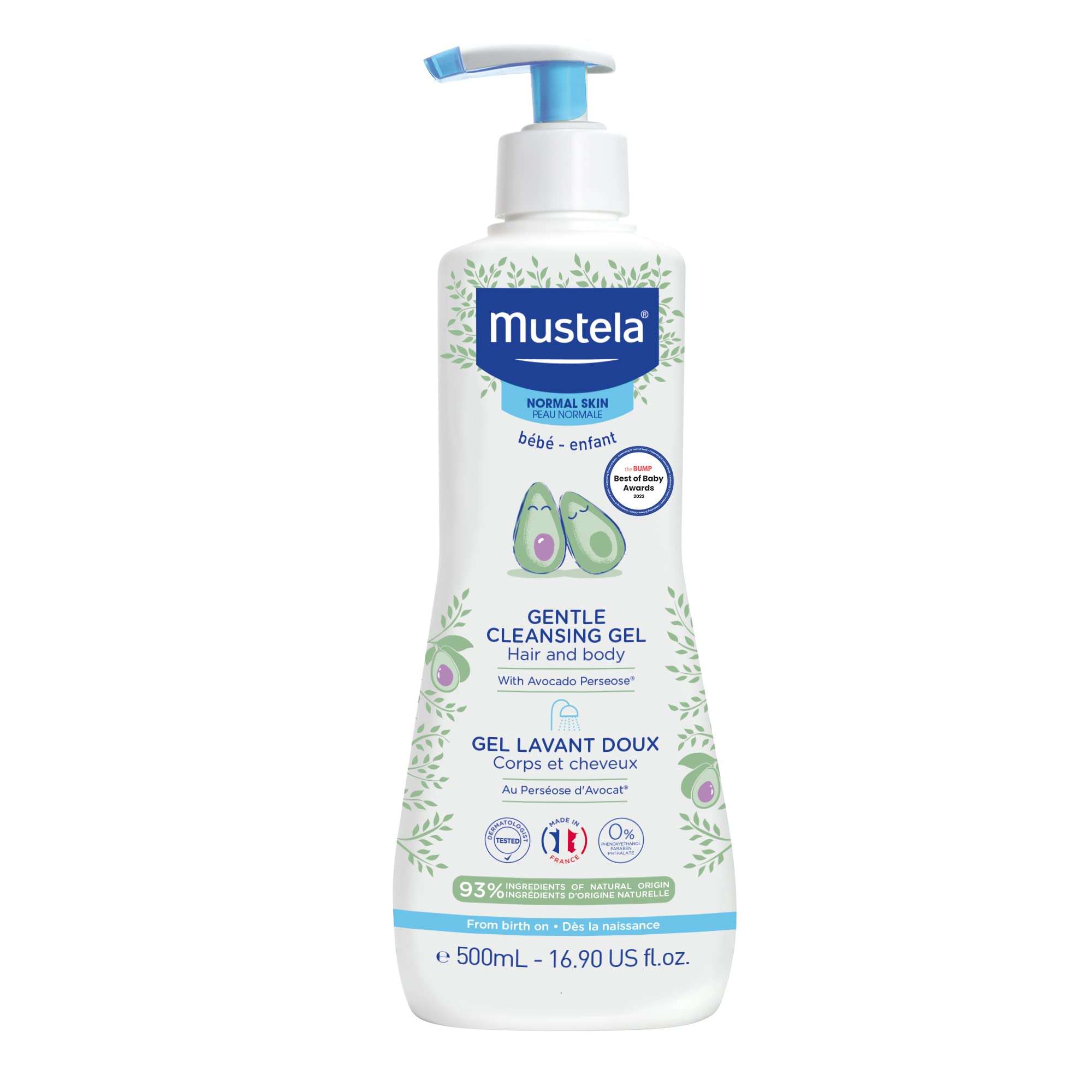 Mustela Gentle Cleansing Gel - Baby Wash for Delicate Skin and Hair - Newborn-Safe Cleanser - Made with with Natural Avocado Perseose - 1 or 2-Pack - Various Sizes - Image 1