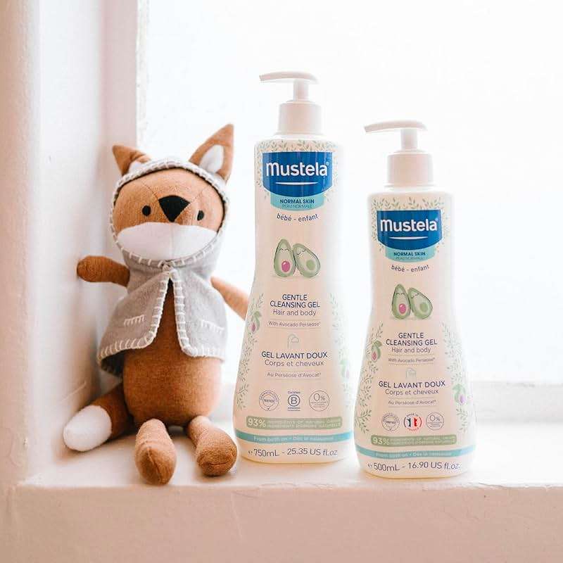 Mustela Gentle Cleansing Gel - Baby Wash for Delicate Skin and Hair - Newborn-Safe Cleanser - Made with with Natural Avocado Perseose - 1 or 2-Pack - Various Sizes - Image 8
