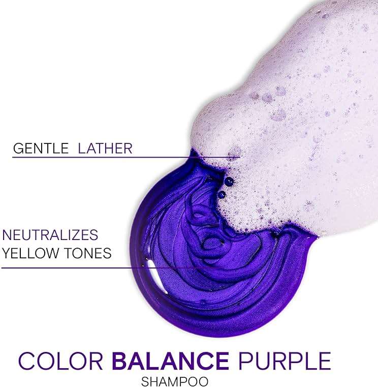 Joico Color Balance Purple Shampoo | For Cool Blonde or Gray Hair | Eliminate Brassy Yellow Tones | Boost Color Vibrancy & Shine | UV Protection | With Rosehip Oil & Green Tea Extract - Image 4